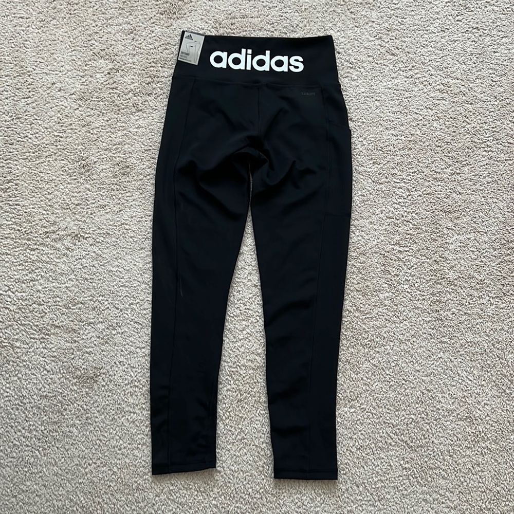 New adidas 7/8 tight high rise training leggings size small black